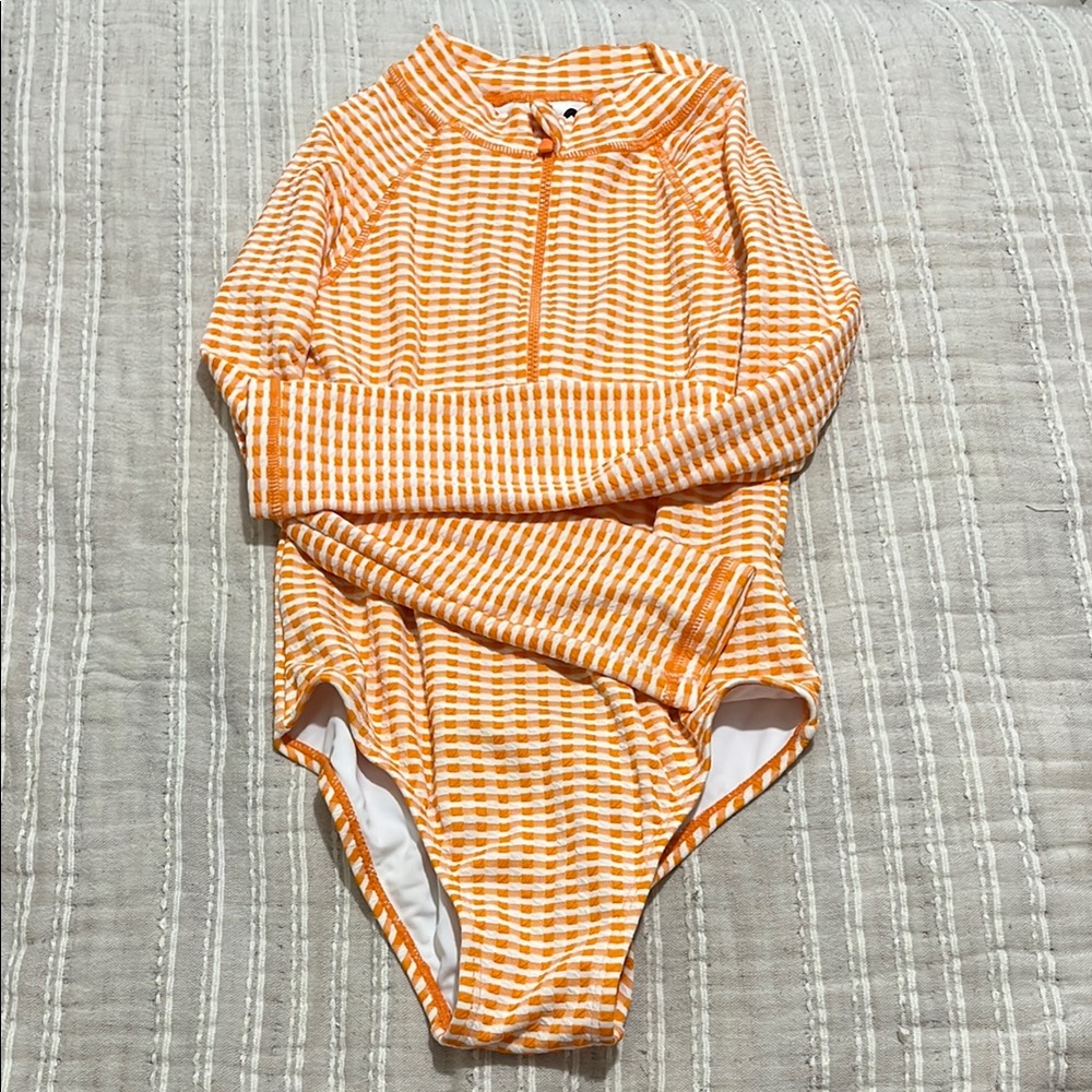 Cotton On Kids Orange Checkered One Piece